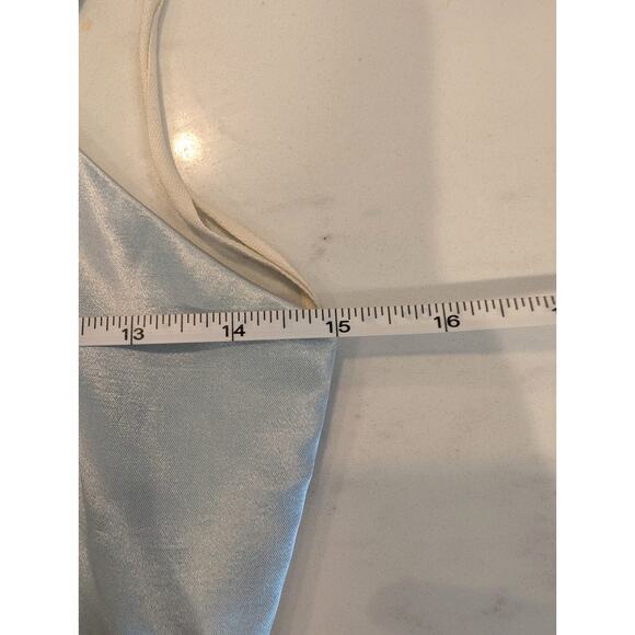 Vintage Y2K Baby Blue Overlay Slip Dress Small Ethereal Princess Elegant Softie - Picture 6 of 8